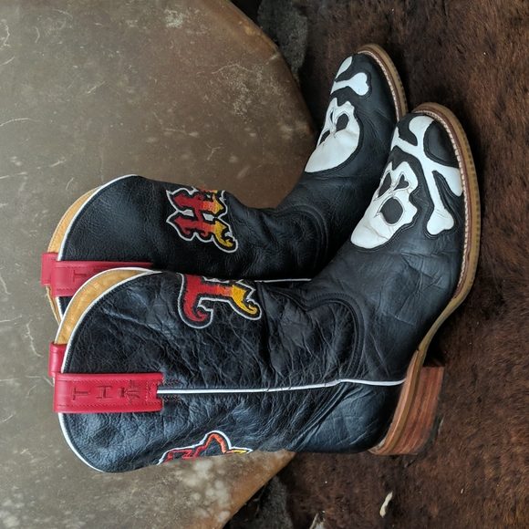 Tin Haul Shoes Tin Haul Skull Crossglow Black Leather Skull